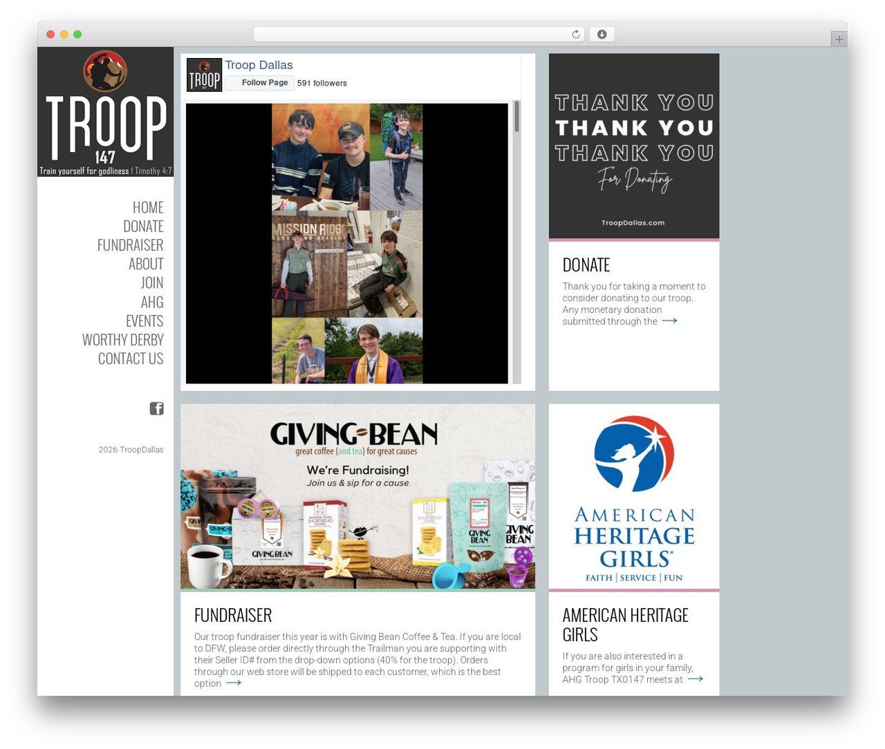 WordPress website theme UberGrid - troopdallas.com