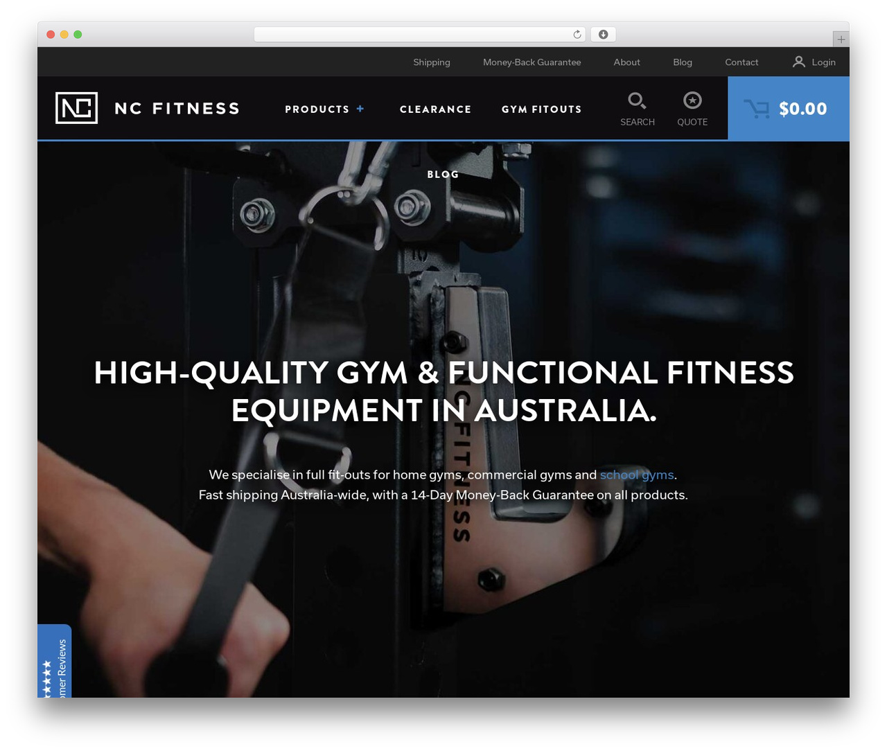 NC Fitness WordPress shopping theme - ncfitnessgear.com.au
