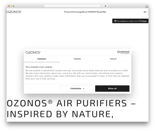 Ozonos WordPress theme - ozonos.com