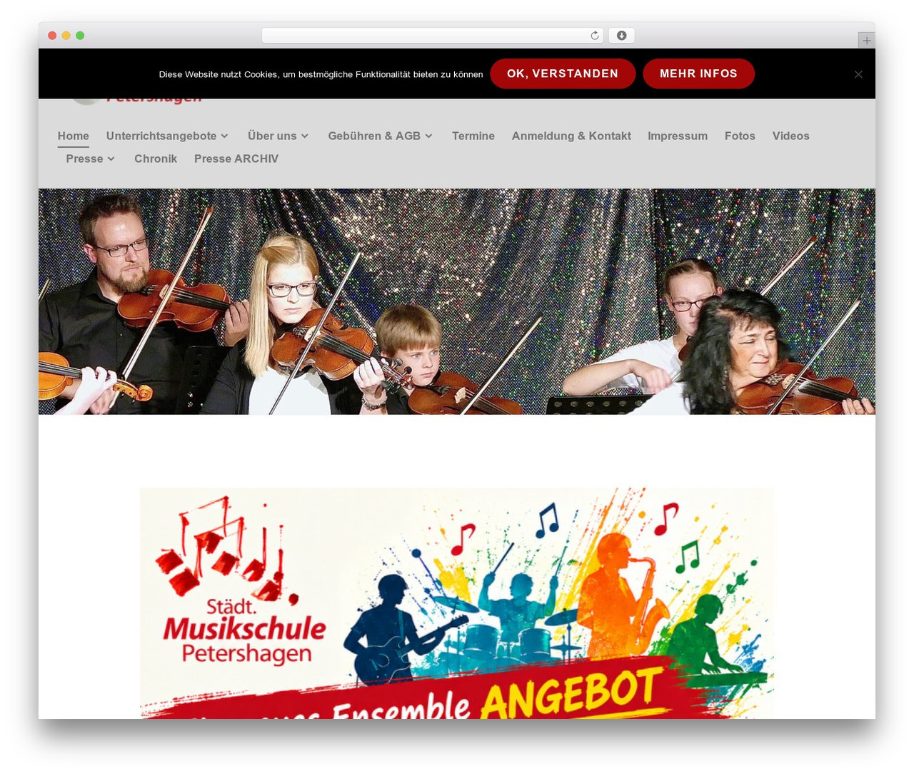 Stackable WordPress theme - musikschule-petershagen.de