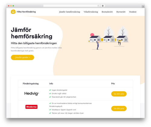 Affe theme WordPress theme design - hittahemforsakring.se