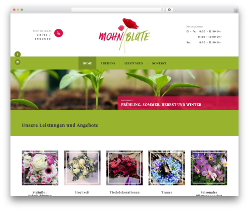 Flowers Boutique WordPress theme - mohnbluete.com