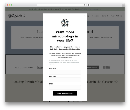 WordPress theme Genesis - joyfulmicrobe.com