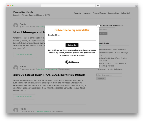 Deep Light WordPress theme - franklinkuok.com