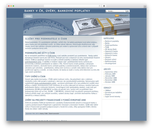 Partnerprogramm WordPress website theme - nasebanky.cz