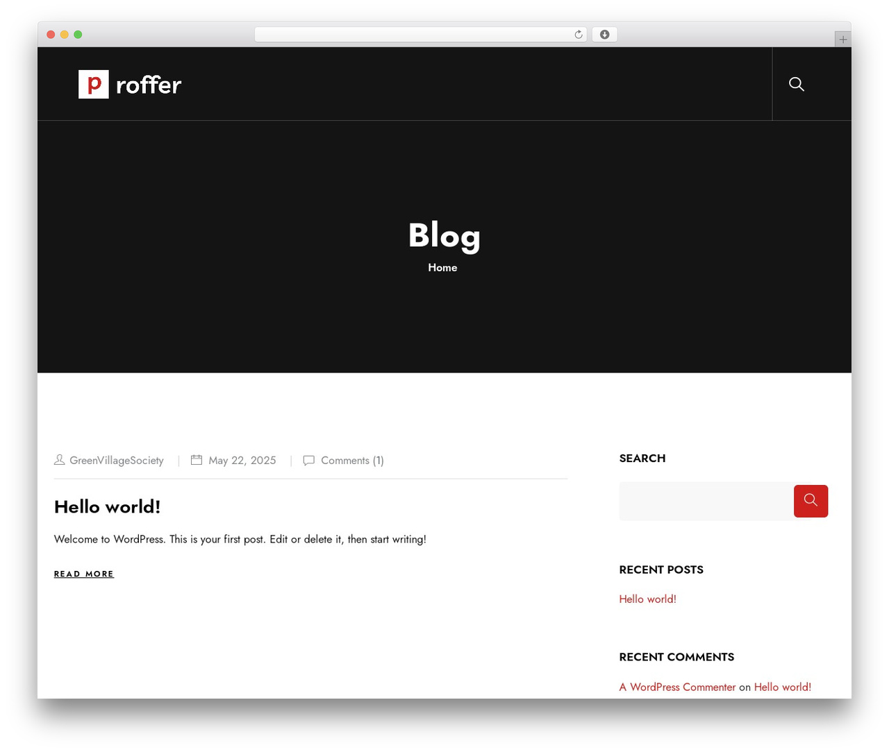 Proffer Child WordPress theme - greenvillagebd.org