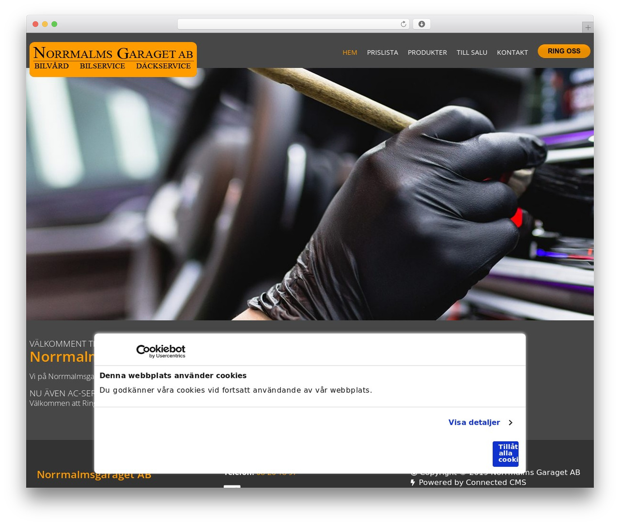 CMS cmsvrx system WordPress theme - norrmalmsgaraget.com