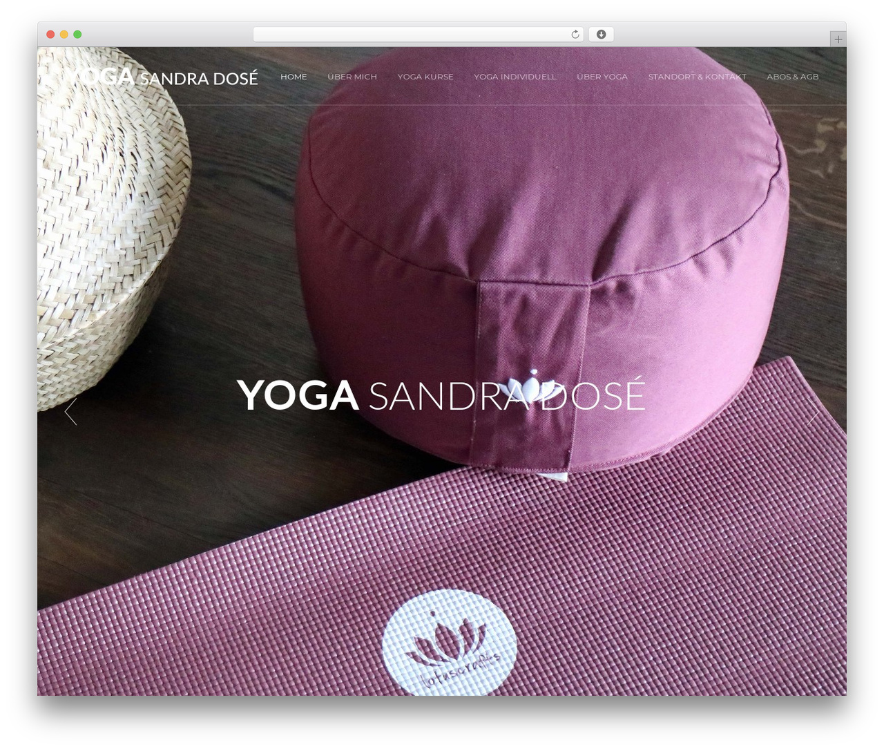 Asana WordPress theme - yogasandradose.ch