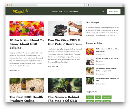 WordPress theme CannaMed - majestic-cbd.co.uk