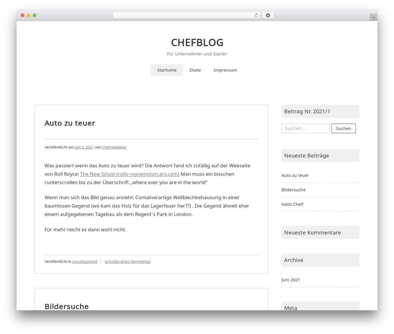 Noto Simple WordPress theme design - chefblog.net
