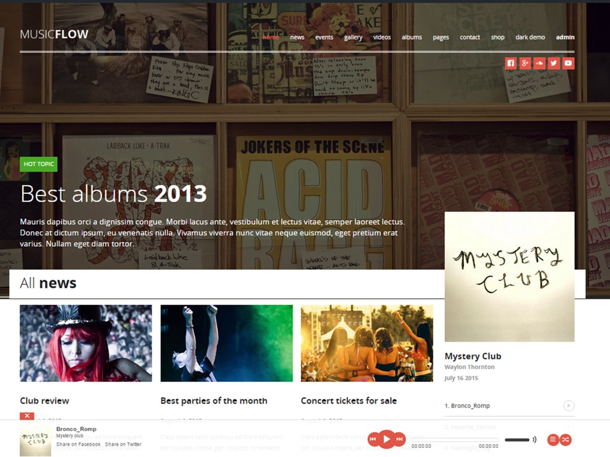 Theme WordPress MUSICFLOW Theme WordPress MUSICFLOW