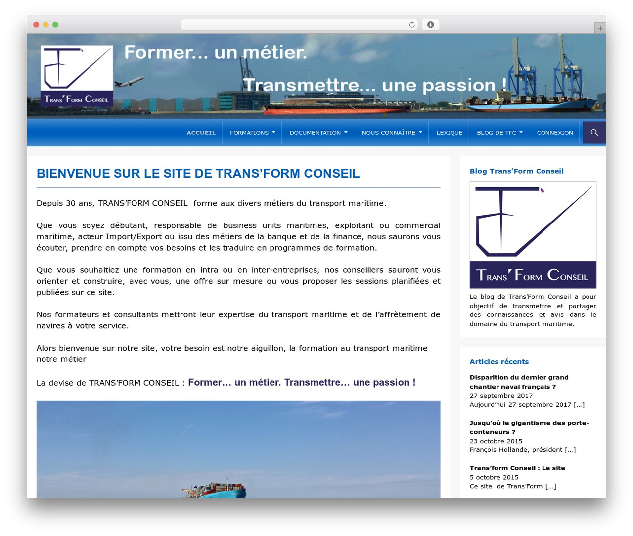 Transform WordPress theme design - trans-form-conseil.com