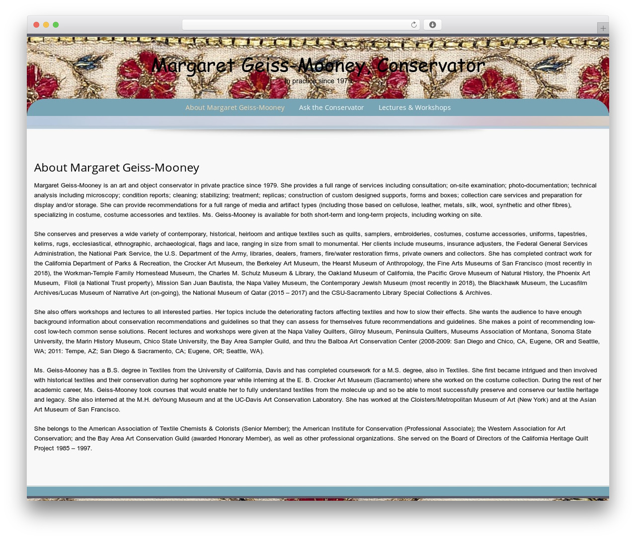 WordPress theme Preference Lite - textileconservator.com