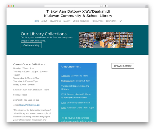 Theme WordPress Divi - klukwanlibrary.org