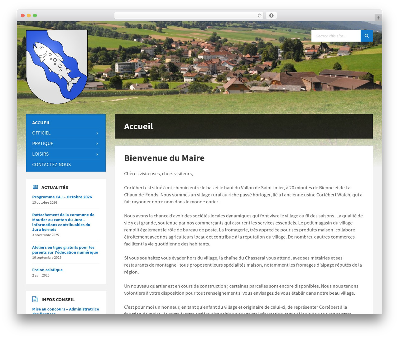 Theme WordPress TownPress - cortebert.ch