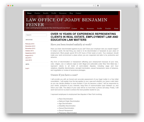 Best WordPress theme Basic Law - jbfeinerlaw.com