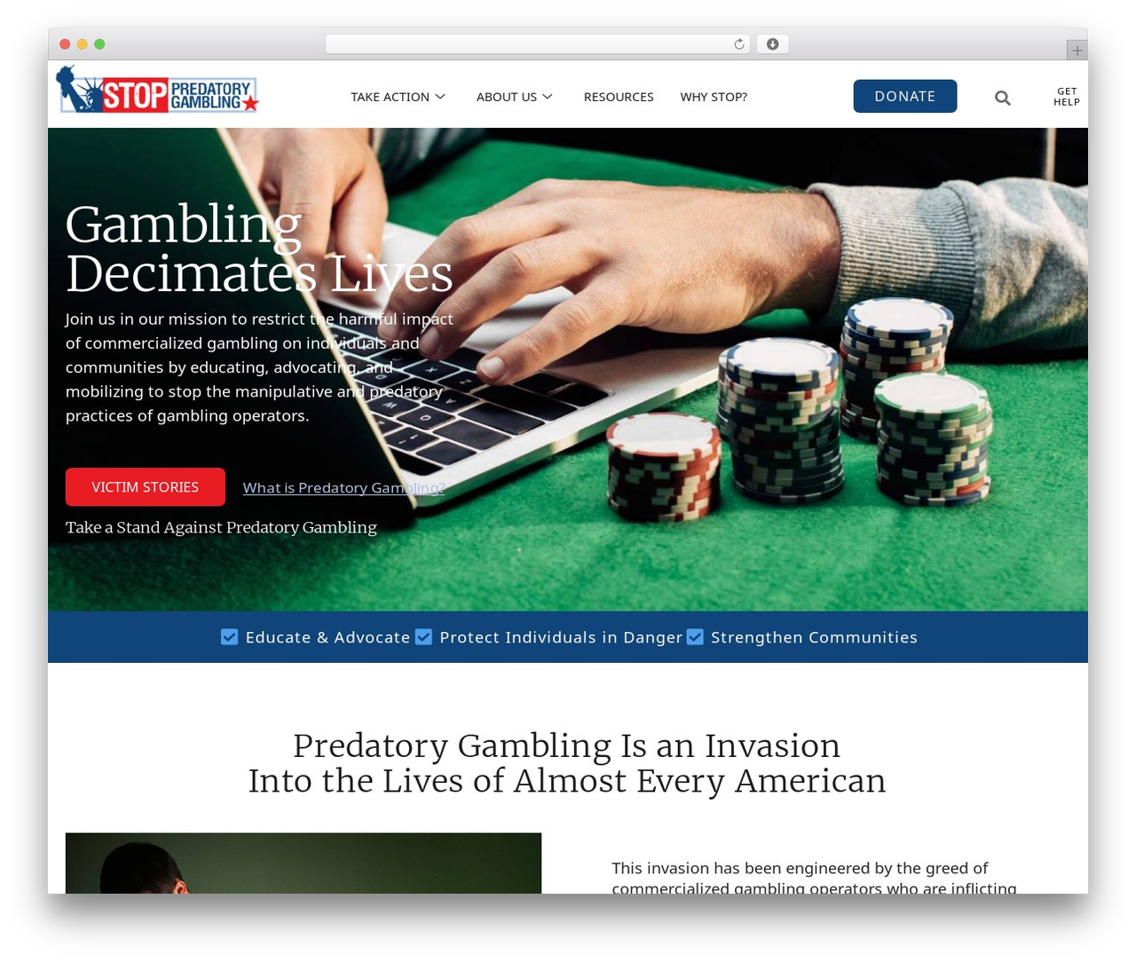 Lambda best WordPress theme - stoppredatorygambling.org