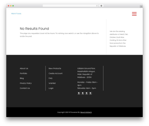 Divi theme WordPress - mianzfoods.com