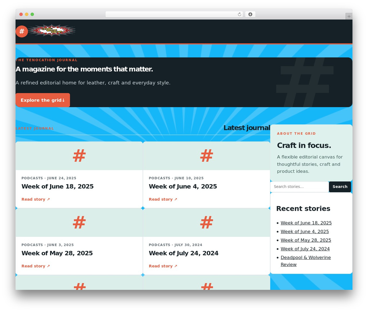 WordPress theme Tenocation - comicbookrehab.com