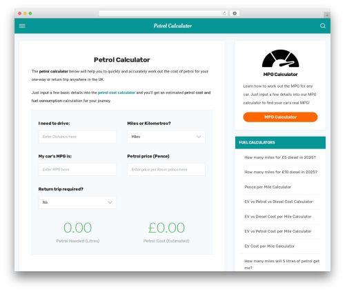 WordPress theme Schema Custom Theme - petrolcalculator.co.uk