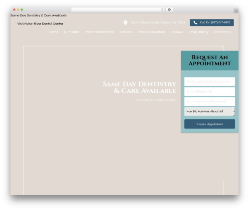 WordPress website theme DoctorGenius Framework - nolanriverdentalcenter.com