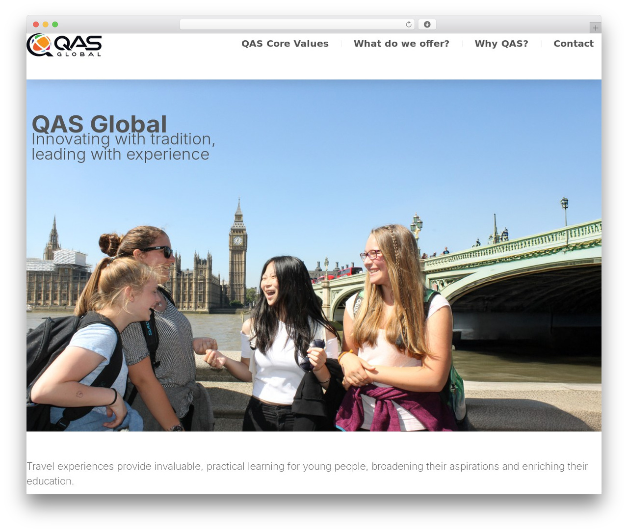 Xplore Gap Year WordPress theme design - qas-global.com