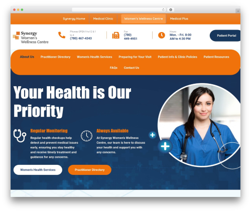 Medixi WordPress theme design - synergywomens.ca