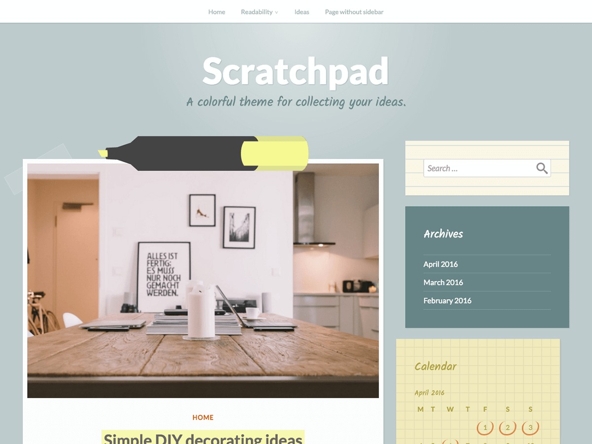 Scratchpad WordPress website theme Scratchpad WordPress website theme