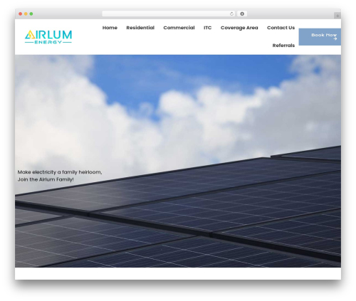 Solarglow WordPress website theme - airlumenergy.com
