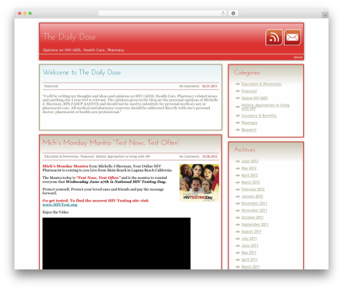 Theme WordPress Red Shadow - thedailydoseblog.com