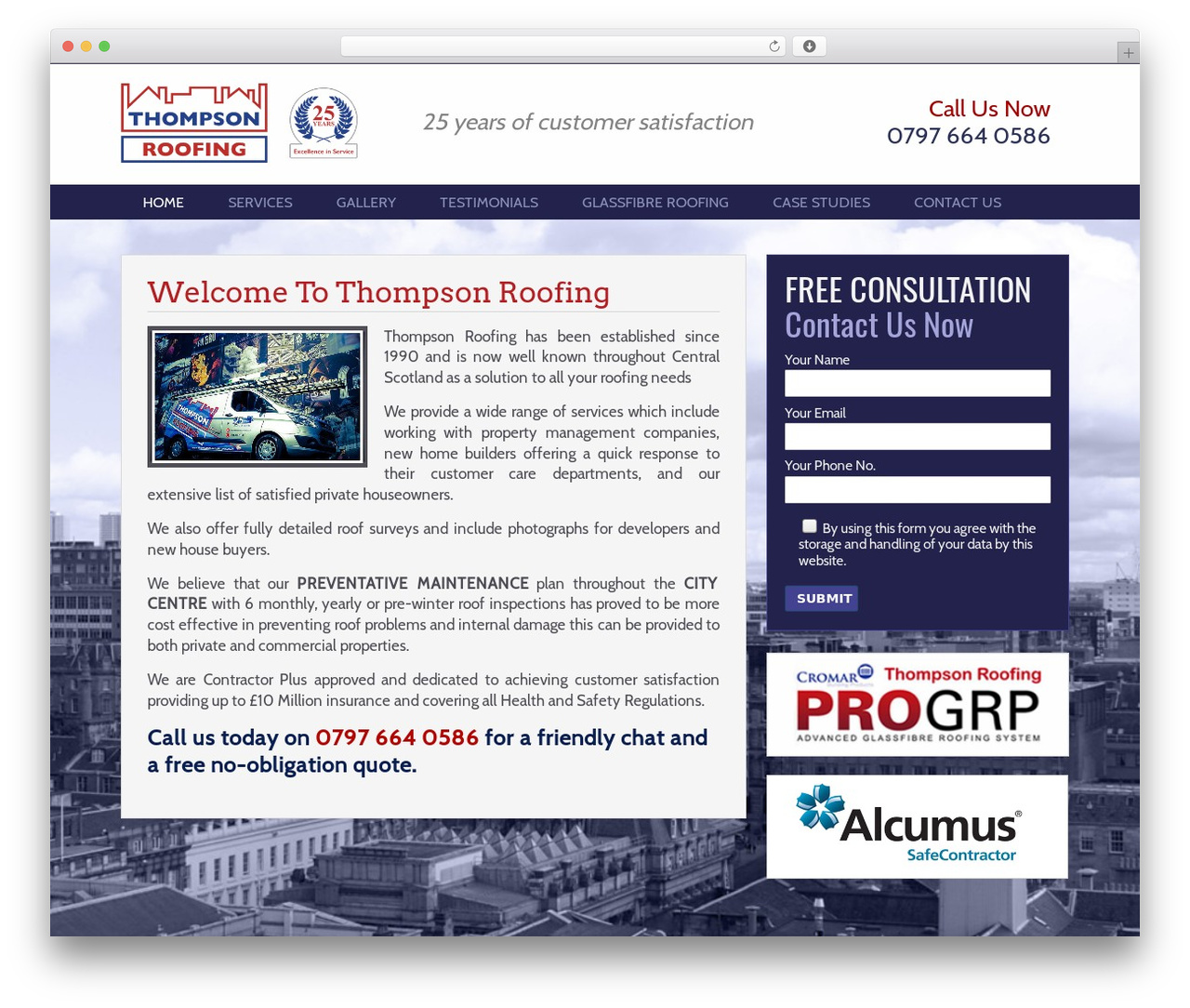 WordPress theme Headway Base - thompsonroofingglasgow.co.uk