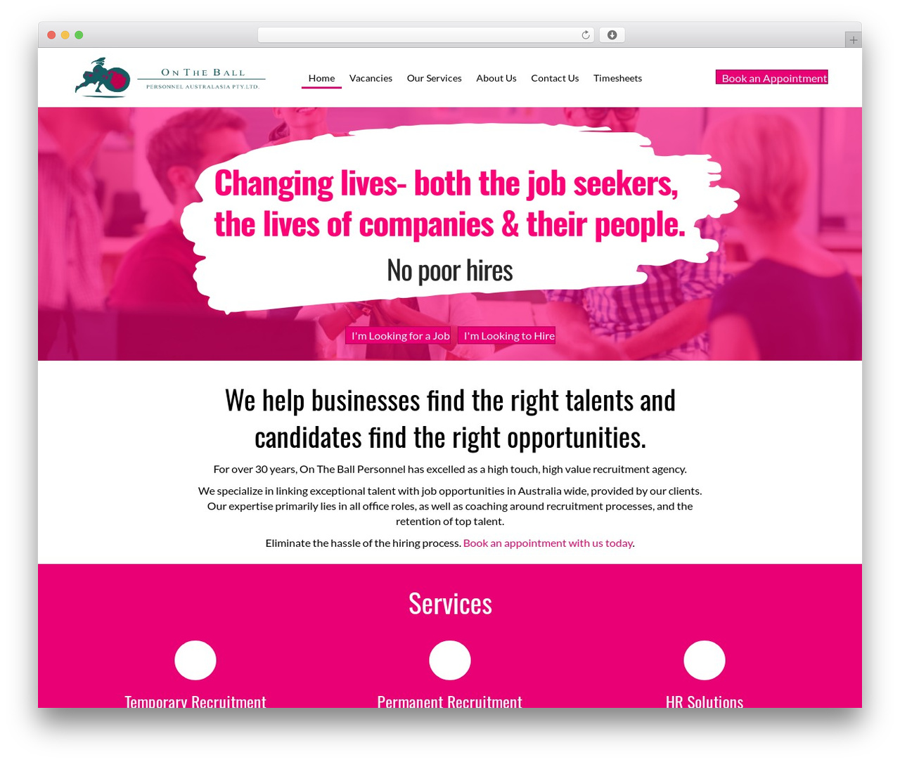 WordPress theme Beaver Builder Theme - ontheballpersonnel.com