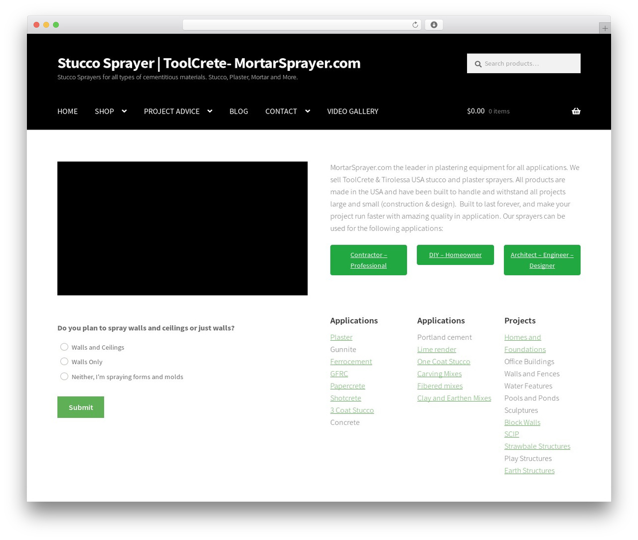 Storefront WordPress ecommerce theme - mortarsprayer.com