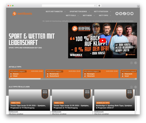 Sports widgets WordPress plugin - wettbasis.com