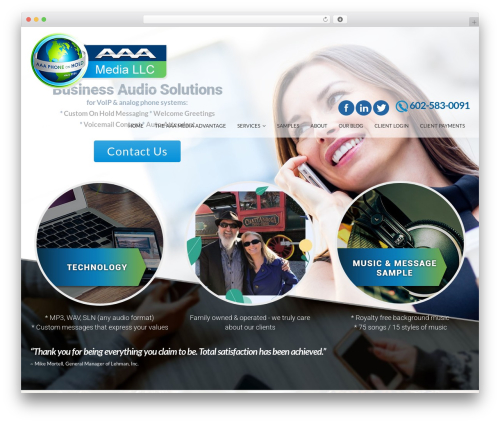 MX company WordPress theme - aaaphoneonhold.com