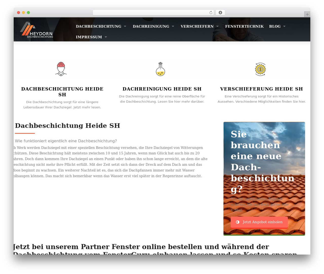 Roofing theme WordPress - dachbeschichtung-experte.de