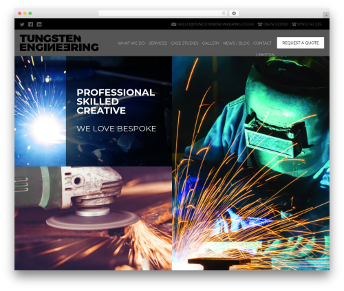 Tungsten Engineering top WordPress theme - tungstenengineering.co.uk