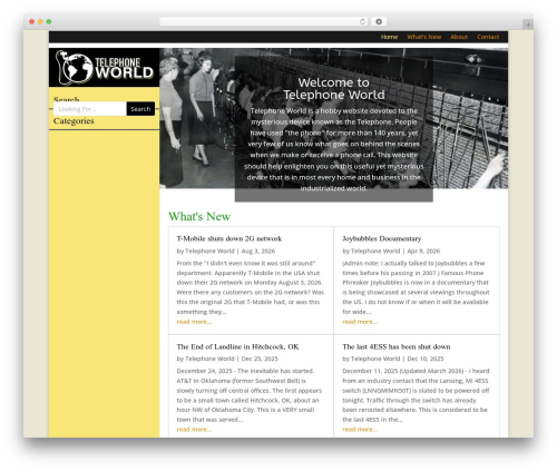 Divi WordPress theme - telephoneworld.org