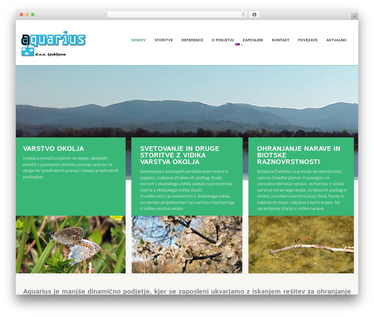 WordPress theme Epagreen - aquarius-lj.si