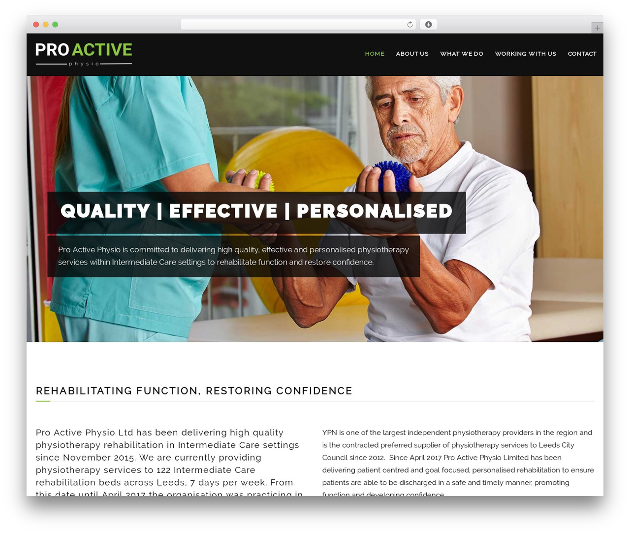 WordPress theme Proactive Physio - proactivephysioltd.com