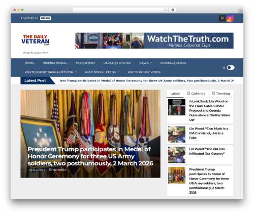 Newsup Pro WordPress theme design - thedailyveteran.com