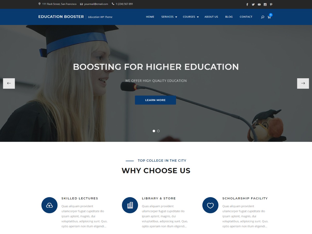 WP theme Education Booster