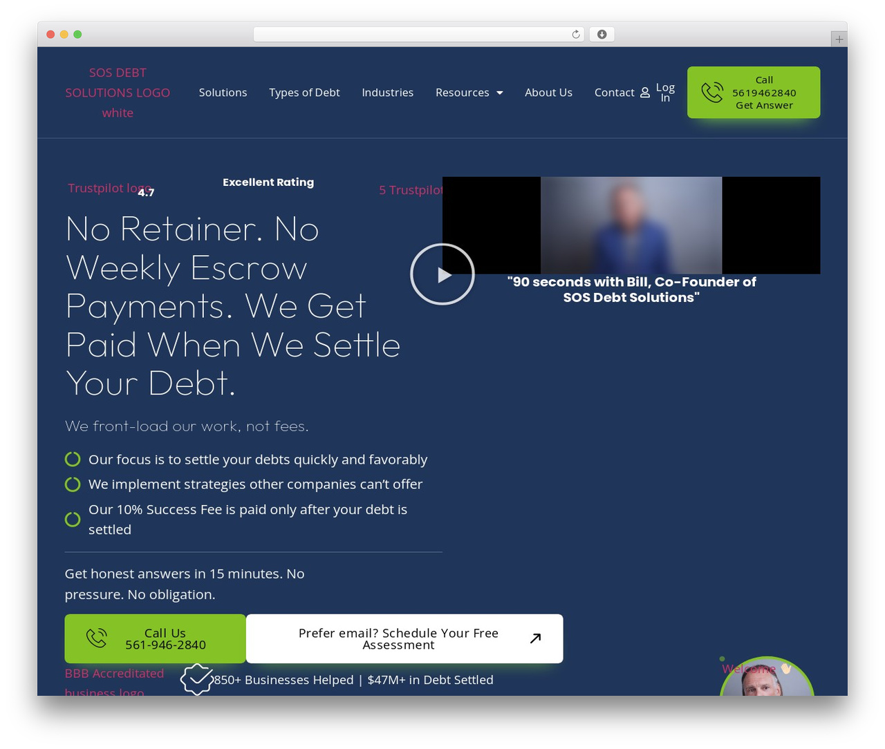 Hello Elementor WordPress theme - sosdebtsolutions.com