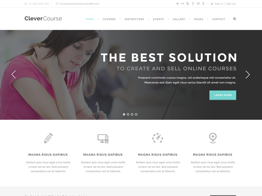 Clever Course WordPress template