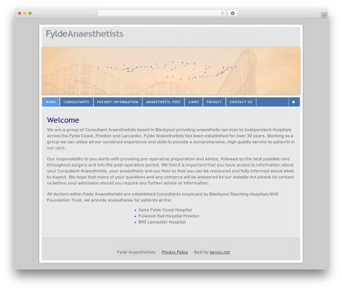 Fylde WordPress theme - fyldeanaesthetists.com