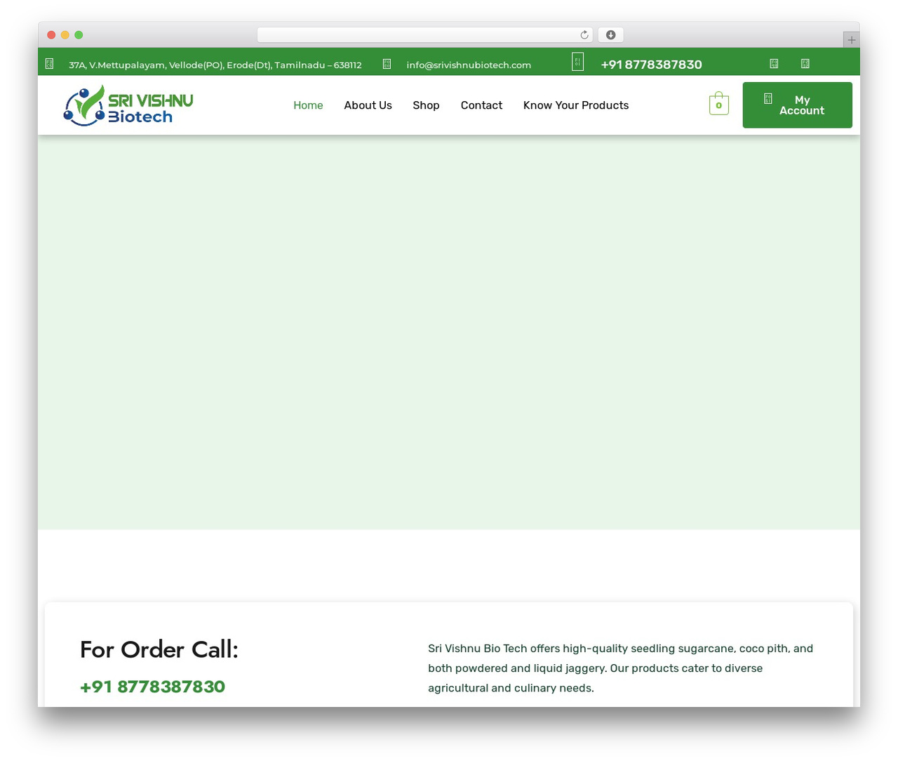 Gettree WordPress theme - srivishnubiotech.com