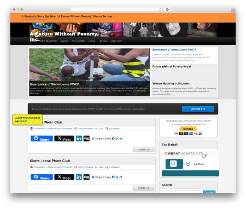 Kronos best WordPress theme - futurewithoutpoverty.org