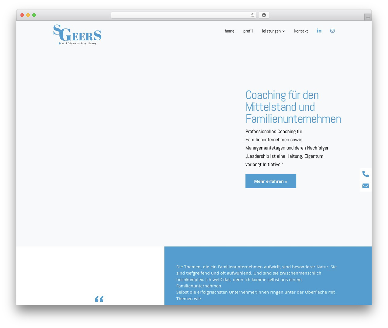 LeadEngine WordPress theme - geers-coaching.de