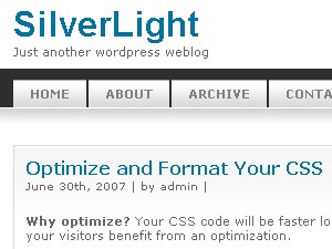Silver Light WordPress theme by Bob