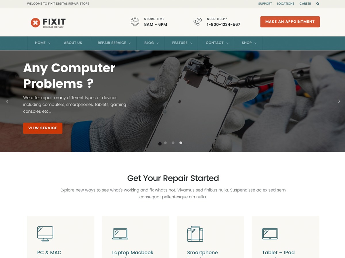 Theme WordPress FixIt by wp-organic
